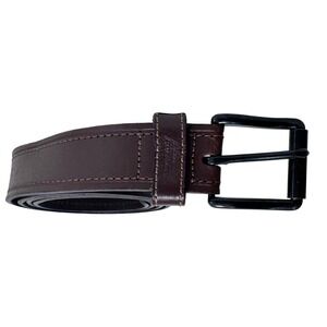 Dickies Mens Brown Leather Belt Matte Black Buckle 46-48 Gorpcore Utility Rugged